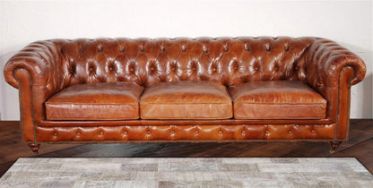 Canvello Paris Club Chester Bay Tufted Sofa, Brown