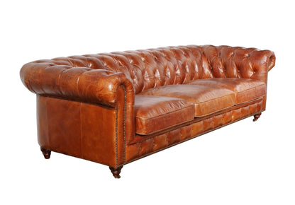 Canvello Paris Club Chester Bay Tufted Sofa, Brown