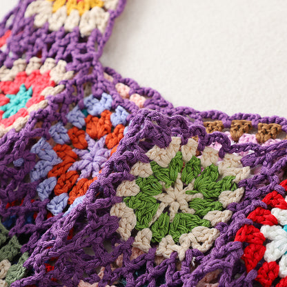 Bohemian Crochet Lace Woven Beach Cover-Up Crop Tank Top