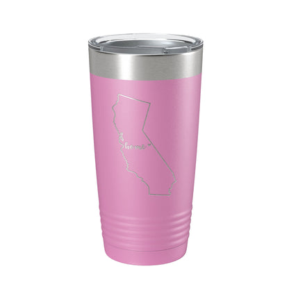 California Tumbler Home State Travel Mug Insulated Laser Engraved Map Coffee Cup 20 oz