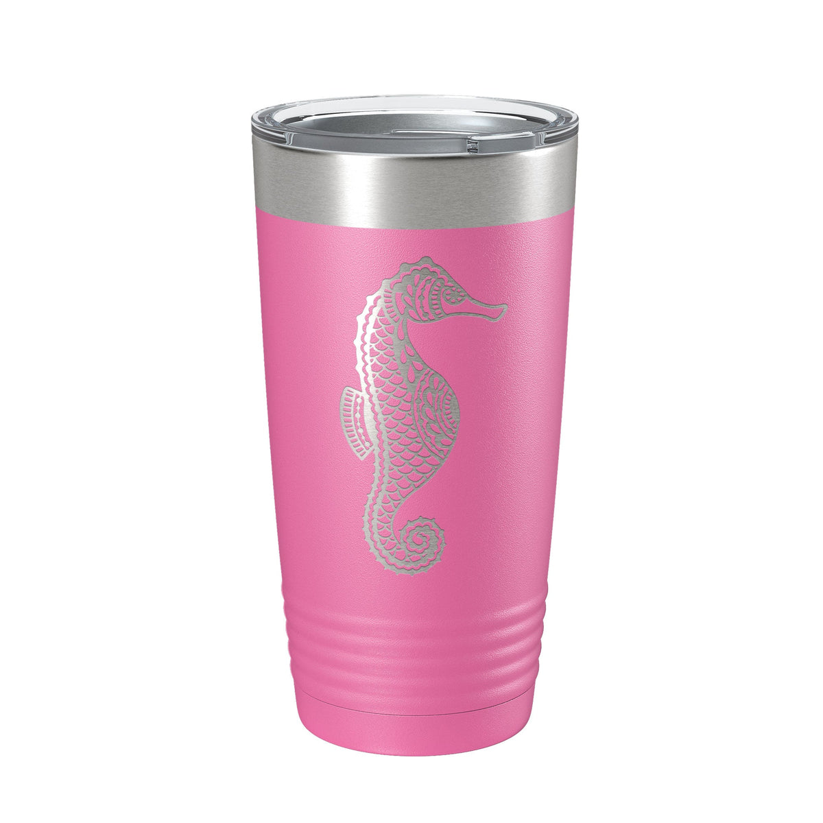 Seahorse Tumbler Zentangle Travel Mug Insulated Laser Engraved Coffee Cup 20 oz