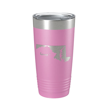 Maryland Tumbler Home State Travel Mug Insulated Laser Engraved Map Coffee Cup 20 oz