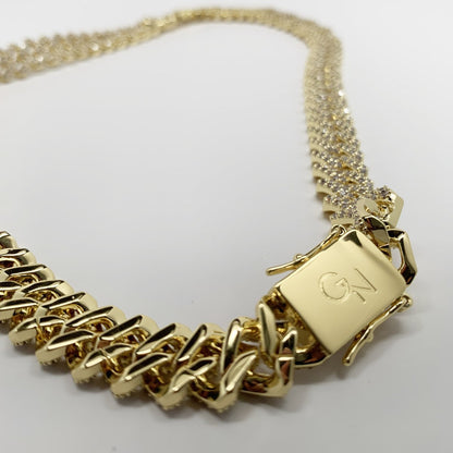 12mm Frosted Cuban Chain - Women Necklaces