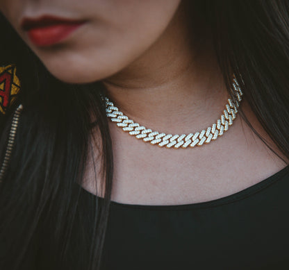 12mm Frosted Cuban Chain - Women Necklaces
