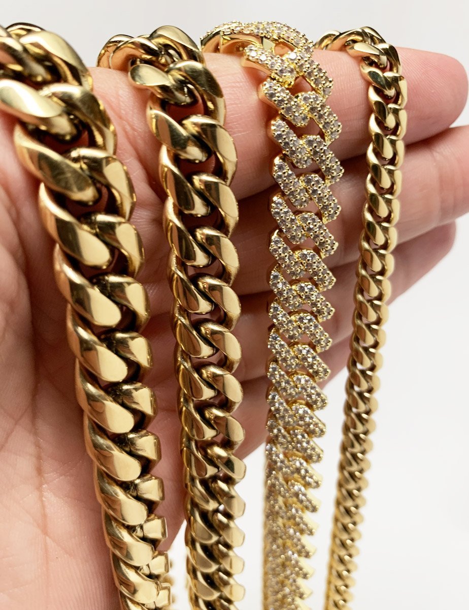 12mm Frosted Cuban Chain - Women Necklaces