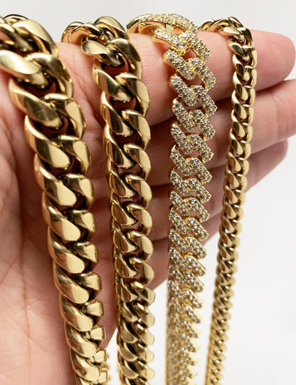 12mm Frosted Cuban Chain - Women Necklaces