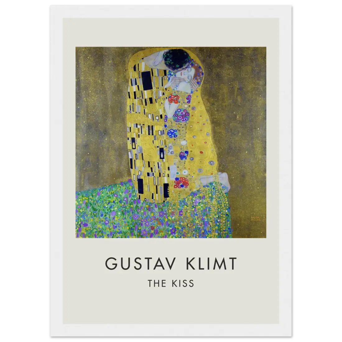 Gustav Klimt the Kiss, 1908 artwork poster