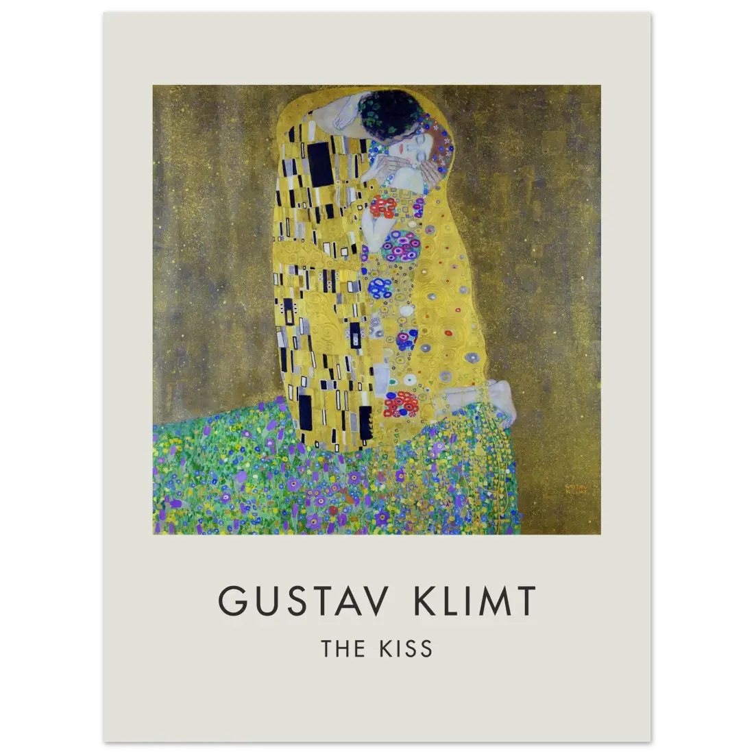 Gustav Klimt the Kiss, 1908 artwork poster