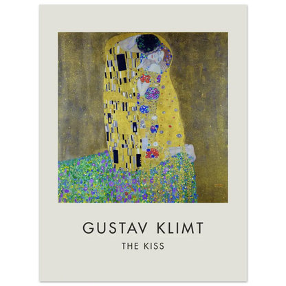 Gustav Klimt the Kiss, 1908 artwork poster