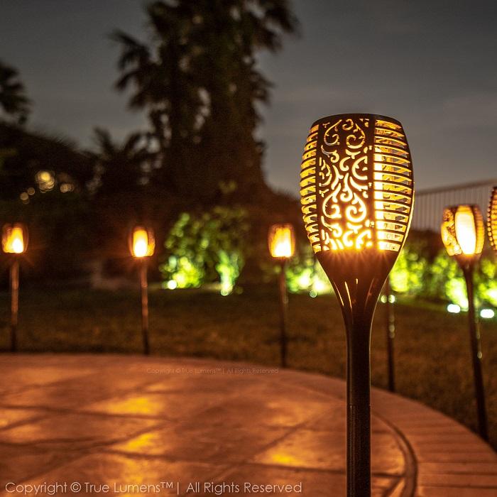 SolaFlame® | 96LED Flickering Flame Outdoor Solar Light | Dusk to Dawn | 2-Pack
